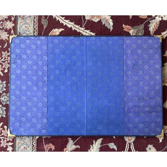 4 Panel Byobu Japanese Folding Mini Screen Village River Bridge Scene 21” X 14” - Picture 8 of 14